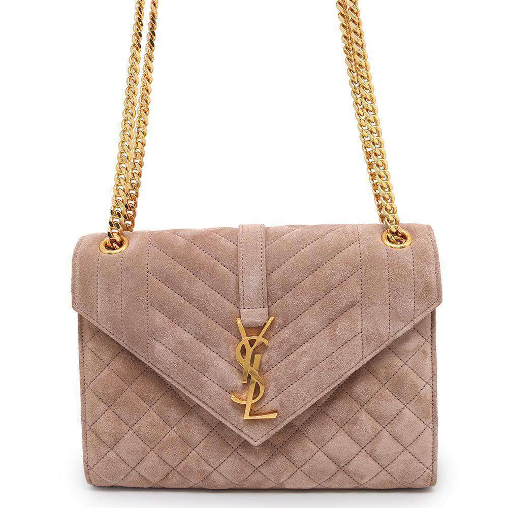 Saint Laurent Paris Chain Shoulder Bag Envelope Suede
